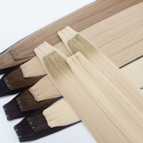 Ultra-thin, discreet genius wefts that can be cut anywhere without unraveling. OEM, ODM, custom colors, lengths, packaging, and worldwide supply available. genius weft human hair extensions