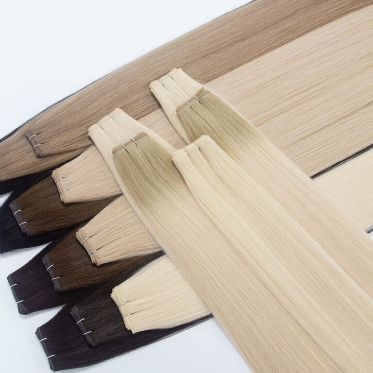 Ultra-thin, discreet genius wefts that can be cut anywhere without unraveling. OEM, ODM, custom colors, lengths, packaging, and worldwide supply available. genius weft human hair extensions