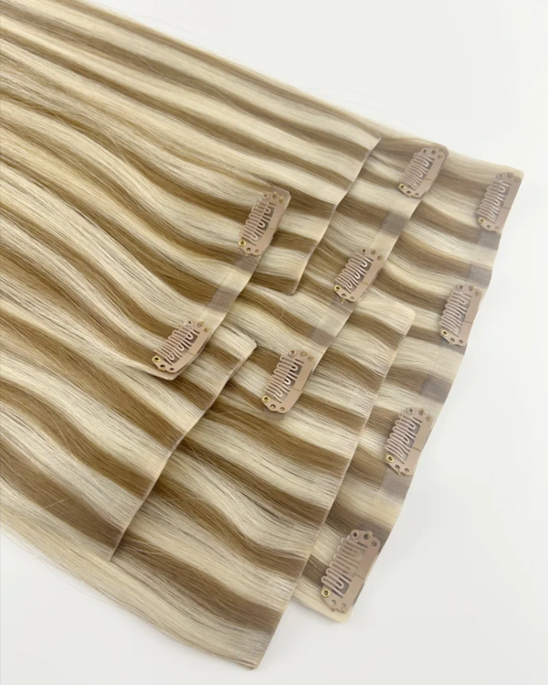 Wholesale Seamless PU Clip-In Human Hair Extensions