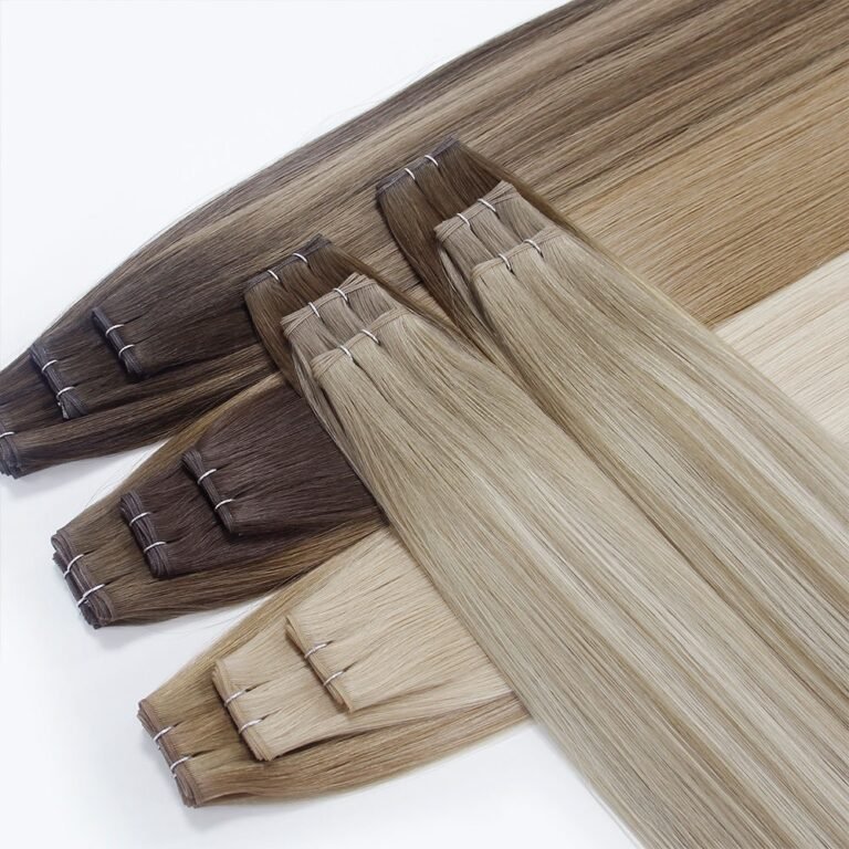 2.2 Blonde and brown Genius weft extensions with flexible flat tops