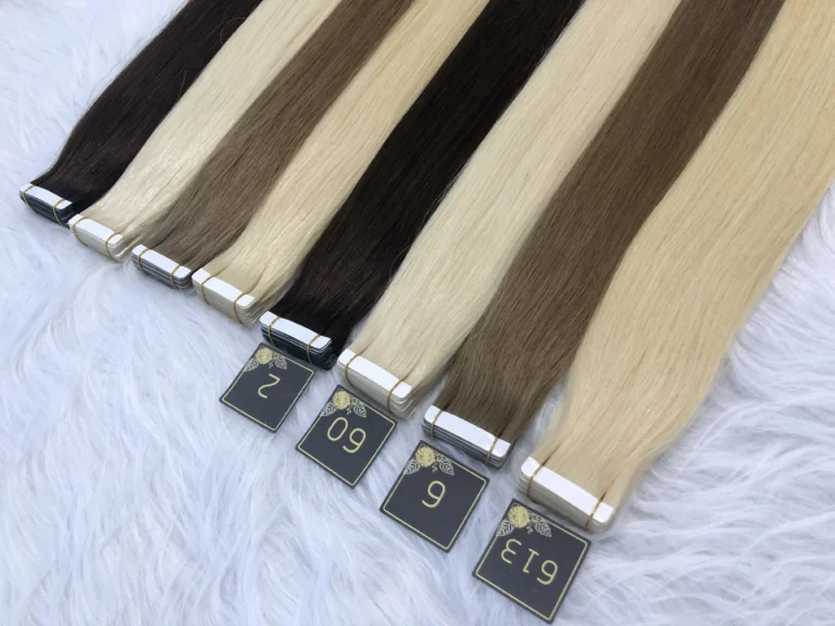 2.5 Tape hair extensions in assorted blonde and brunette colors