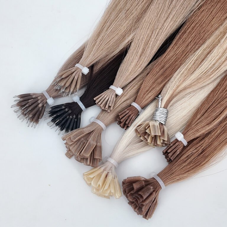 2.9 Nail tip hair extensions with pre bonded keratin tips