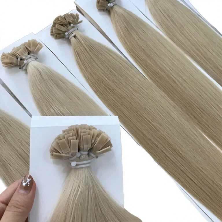 Premium Double Drawn Wholesale Flat Tip Hair Extensions made from 100% Remy Human Hair by Xuanchang Hair.