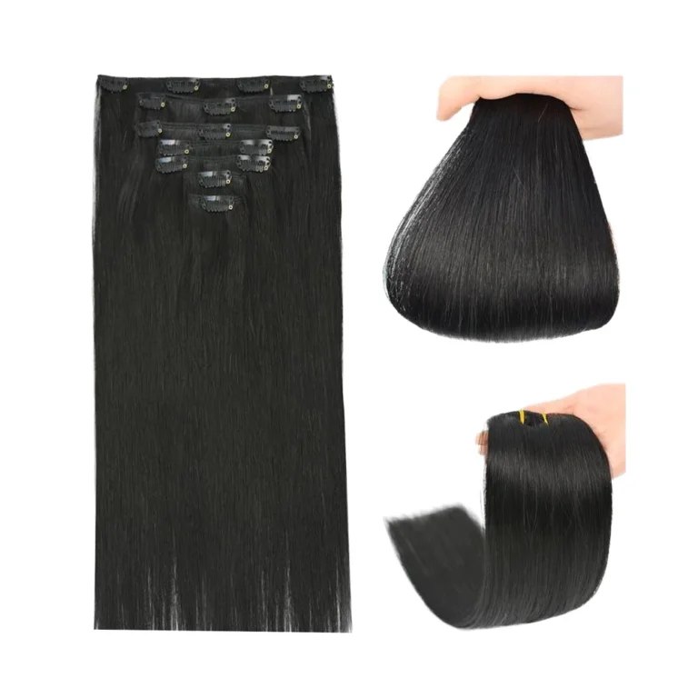 Xuanchang black straight clip in human hair extensions
